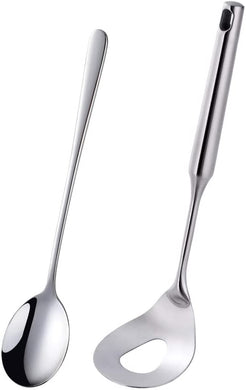 Meatball Spoon Set,2 Pcs 18/8 Stainless Steel Meatball Spoon,Non-Stick Meatball Maker with Long Handle（Silver）