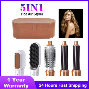 5 In 1 Hair Dryer Brush Professional Hot Air Brush Blow Drier Hairbrush Styler Mutifunctional Hair Curler Straightening Comb