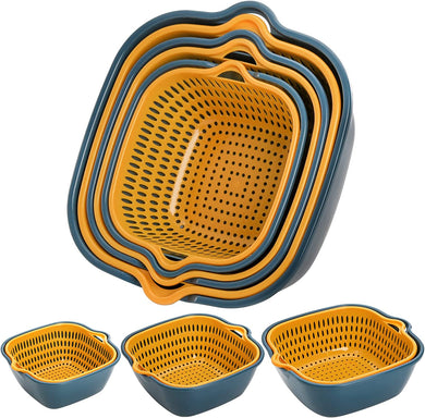 6 Pack Vegetable Basket, 2 in 1 Drain Colander Colander Set, Strainer Basket for Draining Fruit Vegetable