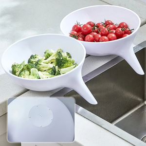 Multifunctional Drain Bowl Household Kitchen Dish Basin Drain Basket Plastic Creative Vegetable Fruits Food Colander Baskets