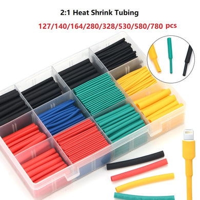328Pcs-530Pcs Heat-shrink Tubing Thermoresistant Tube Heat Shrink Wrapping Kit Electrical Connection Wire Cable Insulation Sleeving