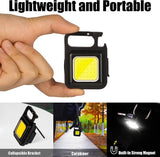 Small Flashlights, 800Lumens Bright Rechargeable Keychain Mini Flashlight 3 Modes Portable Pocket Light with Folding Bracket Bottle Opener and Magnet Base for Fishing, Walking and Camping