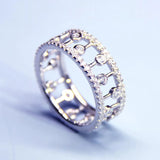 S925 silver hollow ring made with Zirconia