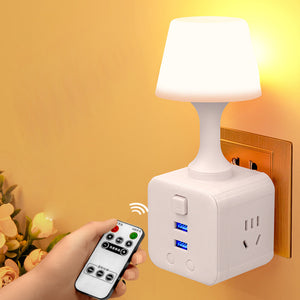 LED Chlidren USB Night Light Cute Cartoon Night Lamp Remote Control for Baby Kid Bedroom Decor Bedside Lamp with Usb phone charge