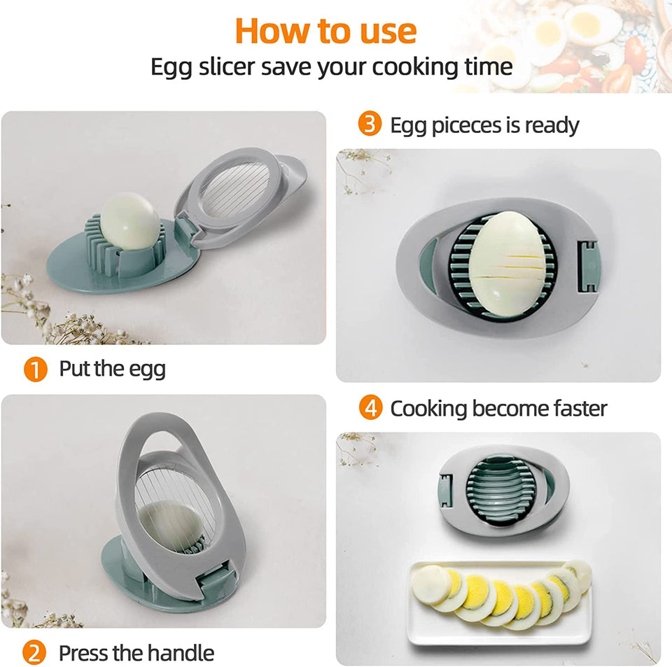Egg Slicer, Egg Cutter for Hard Boiled Eggs, Efficient