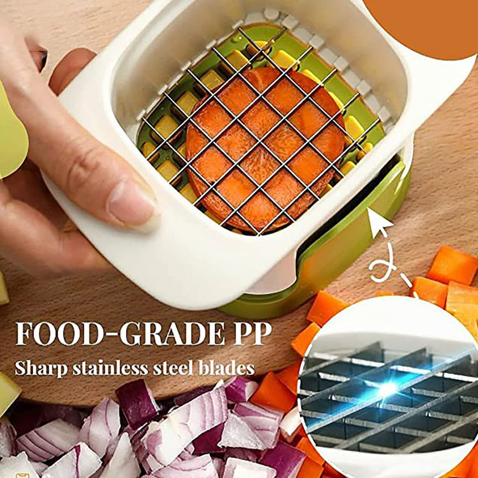 Multifunctional Vegetable Chopper Dicing & Slitting, Veggie Chopper Dicer With Container, New Hand Pressure Cucumber Carrot Potato Onion Chopper Dicer Slicer Cutter Tool