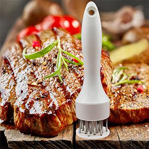 Meat Tenderizer Tool with Ultra Sharp Stainless Steel Needle Blades Meat Tenderizer Tool Profession Kitchen Gadgets Jacquard for Tenderizing and Cooking BBQ, Marinade, Steak, Beef, and Poultry