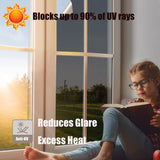 One Way Window Privacy Film, Window Tint for Home, Mirror Vinyl Roll Heat Control Anti UV Static Cling Sliding Door Coverings No Glue Garage Solar Paper (Black, Wide:40cm,Longer: 3M