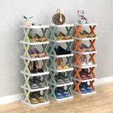 Simple Space-Saving Shoes Shelf Door Color Matching Cabinets Shoe Rack Folding Shoe Cabinet Multi-Layer Shoes Storage Organizer