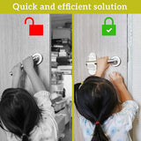 Improved Childproof Door Lever Lock Prevents Toddlers From Opening Doors. Easy One Hand Operation for Adults. Durable ABS with 3M Adhesive Backing. Simple Install, No Tools Needed