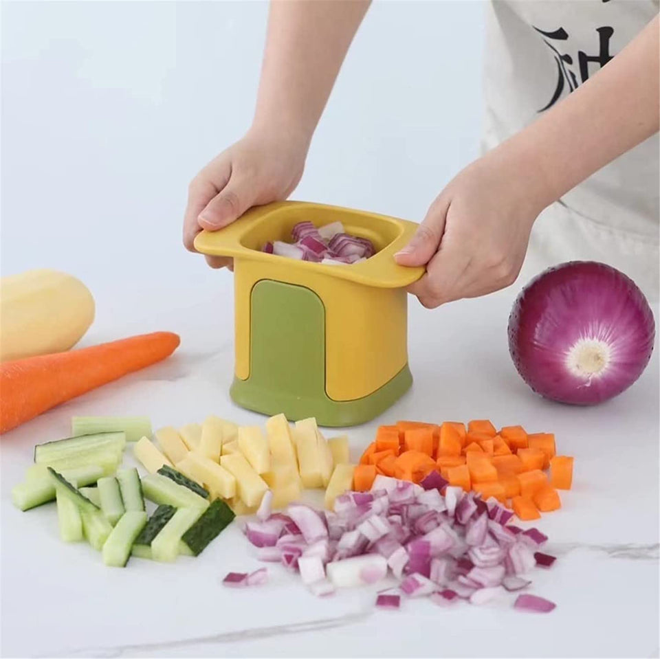 Multifunctional Vegetable Chopper Dicing & Slitting, Veggie Chopper Dicer With Container, New Hand Pressure Cucumber Carrot Potato Onion Chopper Dicer Slicer Cutter Tool