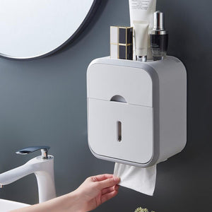 Wall-mounted Toilet Tissue Box Portable High Quality Punch-free Toilet Paper Drawer Multifunctional Bathroom Shelf Home Supplies