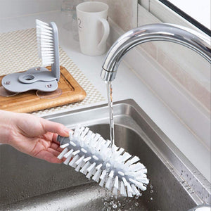 Cup Scrubber Glass Cleaner Bottles Brush Sink Kitchen Accessories 2 in 1 Drink Mug Wine Suction Cup Cleaning Brush Gadgets