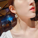 Simple Asymmetrical Earrings Round Square Geometric Fashion Pendientes