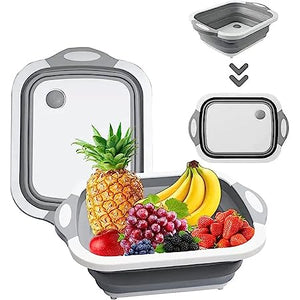 3-in-1 Collapsible Dish Tub Multifunctional Foldable Cutting Board for Washing, Cutting, and Chopping Collapsible Wash Basin