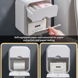 Wall-mounted Toilet Tissue Box Portable High Quality Punch-free Toilet Paper Drawer Multifunctional Bathroom Shelf Home Supplies