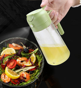 16oz Oil Sprayer for Cooking - 2 in 1 Olive Oil Sprayer and Oil Dispenser - 450ml Oil Spray Bottle with Pourer for Cooking, Kitchen, Salad, Barbecue