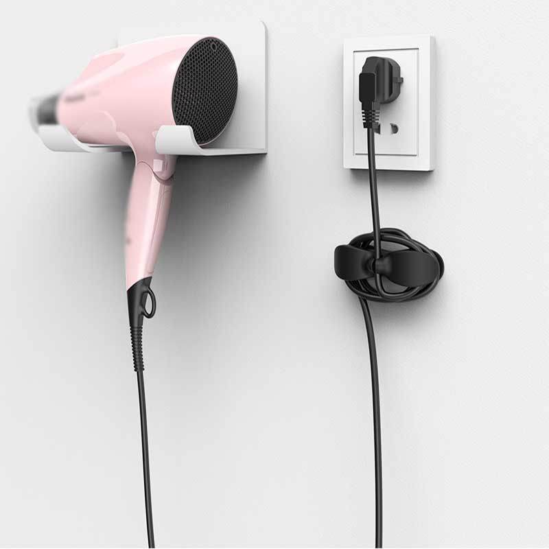 Creative Plug Holder Winder Free Punching Kitchen Wall-mounted Power Cord Fixing Clip Socket Wire Organizer Data Cable Storage