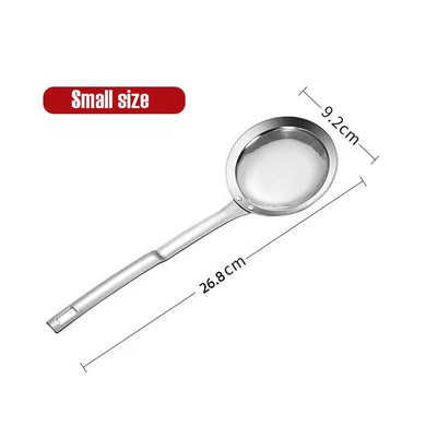 Stainless Steel Skimmer Spoon, Fine Mesh Food Strainer for Skimming, Grease, Gravy and Foam - Hot Pot Fat Skimmer Scoop Filter with Long Handle