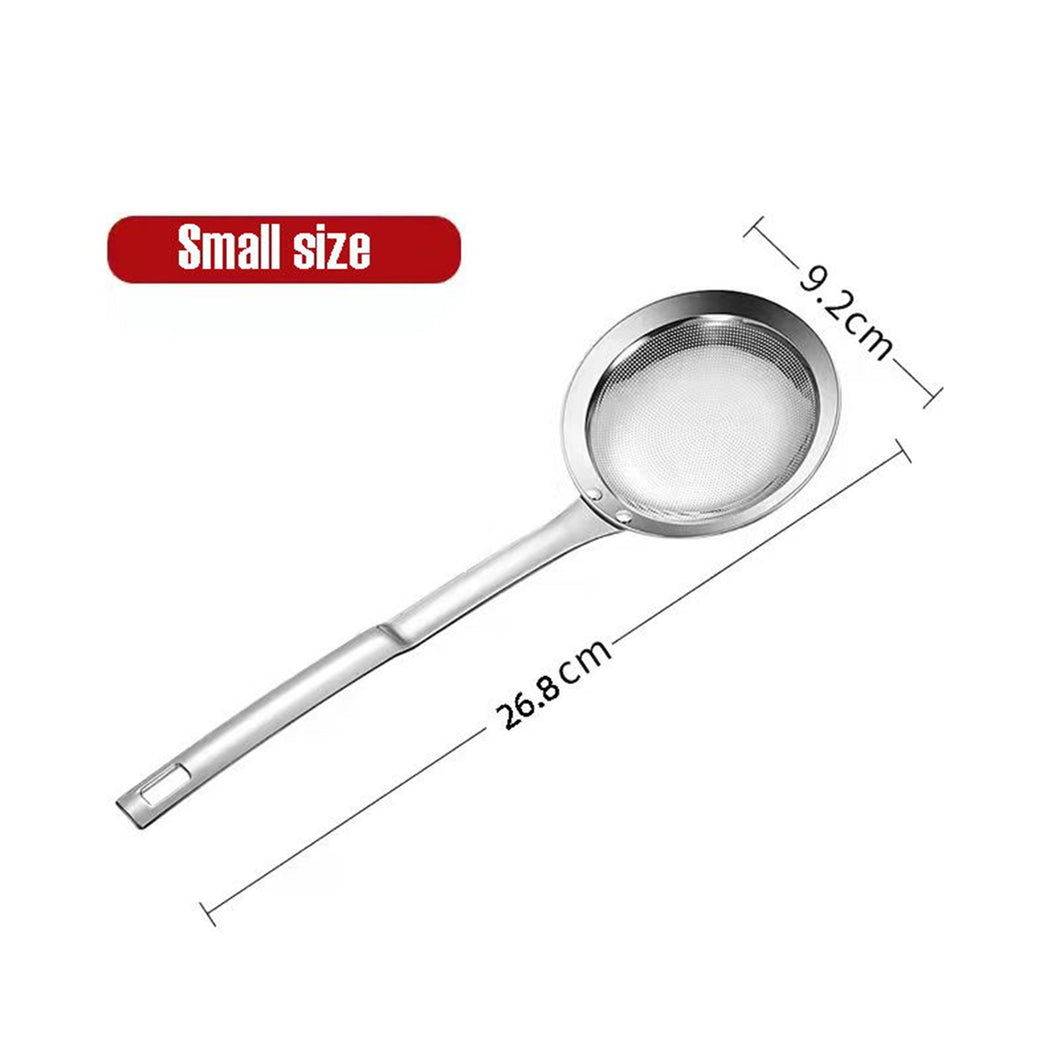 Stainless Steel Skimmer Spoon, Fine Mesh Food Strainer for Skimming, Grease, Gravy and Foam - Hot Pot Fat Skimmer Scoop Filter with Long Handle