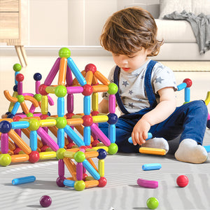 Magnetic Balls and Rods Set Building Blocks Magnet Toys for Kids,STEM Construction Toys for Boys and Girls,Magnetic Sticks Blocks 3D Puzzle Toy Gifts for Toddlers