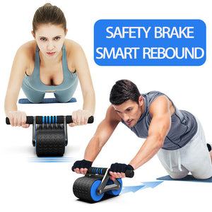 Automatic Rebound Aabdominal Wheel, 2023 New Wheels Roller Domestic Abdominal Exerciser with Kneeling Pad, Ab Roller For Abs Workout With Stable Double Wheels And Automatic Rebound