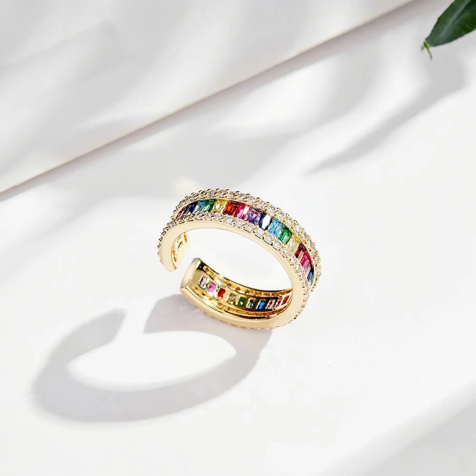 Rainbow Ring Adjustable Free Size Ethnic Style