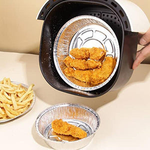 Oil-Proof Aluminum Foil Tin Box Air Fryer Disposable Paper Liner Non-Stick Steaming Basket Kitchen Tool BBQ Drip Pan Tray