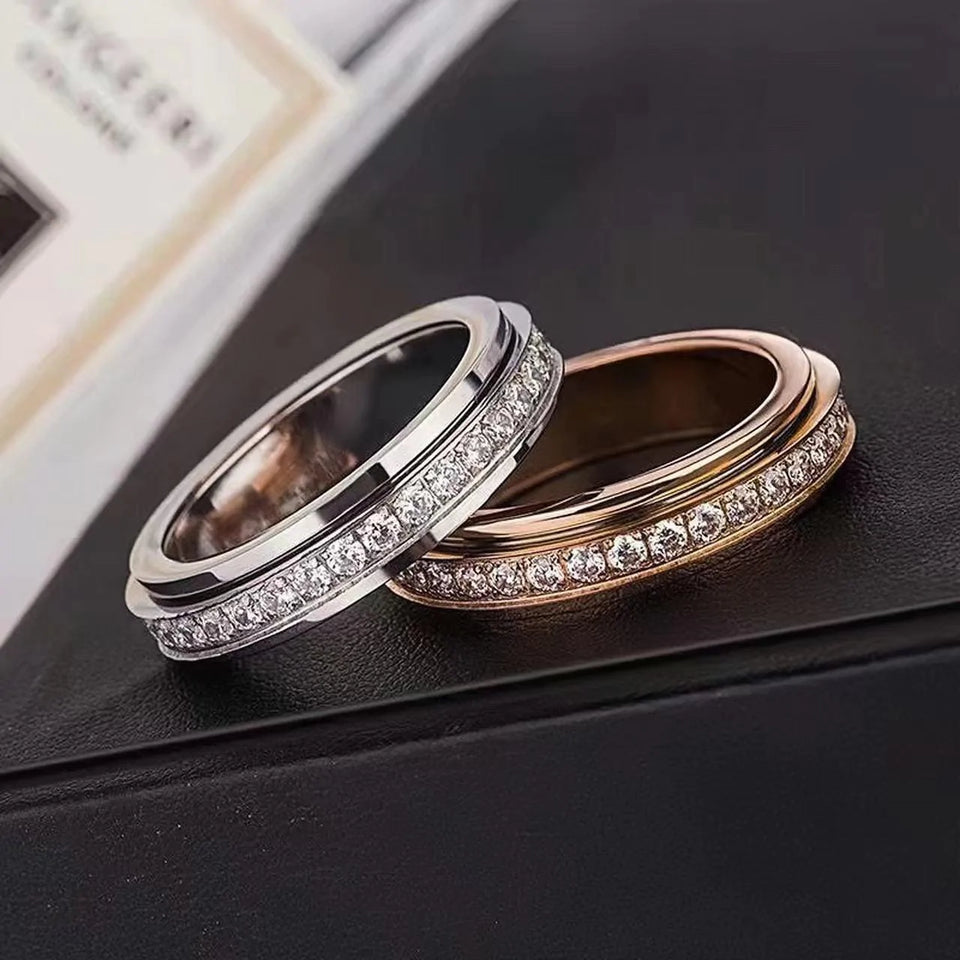 Couple rings turning wedding rings