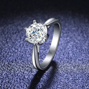 925 Silver Ring Lotus Moissanite Classic Style