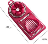 Egg Slicer, Egg Cutter for Hard Boiled Eggs Heavy Duty for Strawberry, Kitchen Accessories Multifunctional Egg Cutter Professional 2 In 1 Food Grade Household Stainless Steel Wires (Rose Red)