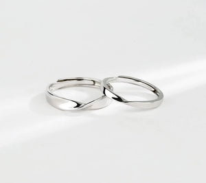 S925 Couple Ring Flexible Size Mobius Ring