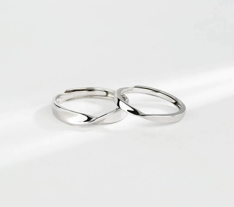 S925 Couple Ring Flexible Size Mobius Ring